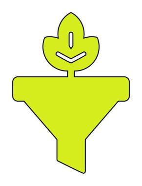 Bitki ve vektör illüstrasyonlu filtre hunisi