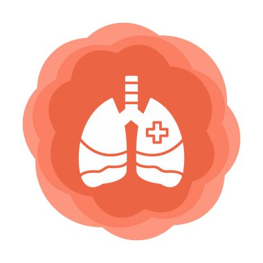 akciğer simgesi, vektör illüstrasyonu  