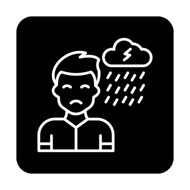 Depresyon konsepti vektör illüstrasyonu