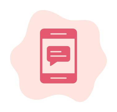 Sohbet ileti simgesi, vektör illüstrasyonu 