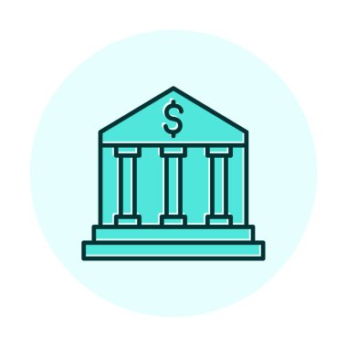 Banka simgesi, vektör illüstrasyonu 