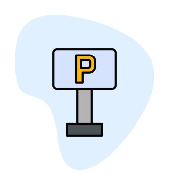 Park yeri simgesi. Web için park vektörü simgelerinin özet çizimi