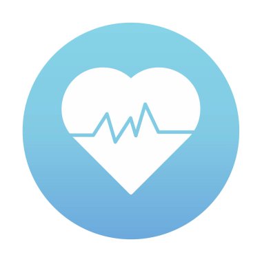 kalp atışı ikonu, vektör illüstrasyonu 