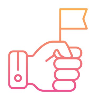 Bayrak tutan el, vektör