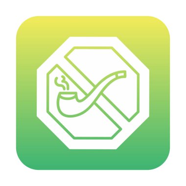 Basit Sigara İçilmez alanı simgesi, vektör illüstrasyonu