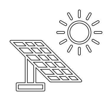 Güneş paneli ikon vektör illüstrasyonu 