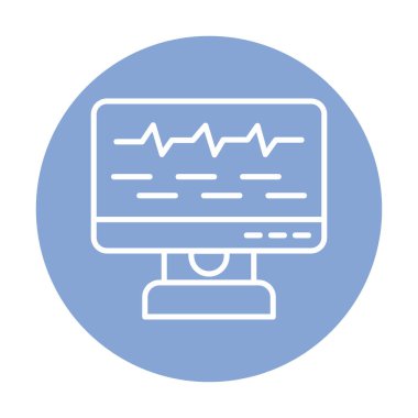 Ses çizgisi simgesi ile bilgisayar izleyicisinin vektör illüstrasyonu