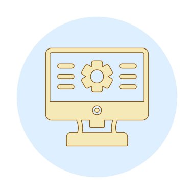 bilgisayar izleme simgesi, vektör illüstrasyonu basit tasarım