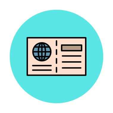 Kartpostal simgesi, vektör illüstrasyonu basit tasarım