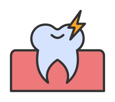 Diş ağrısı ikonu, vektör illüstrasyonu  