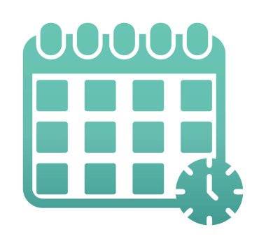 Takvim anımsatma simgesi, bitiş tarihi simgesi, vektör illüstrasyonu