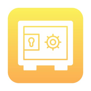 Güvenli kutu simgesi, vektör illüstrasyonu 