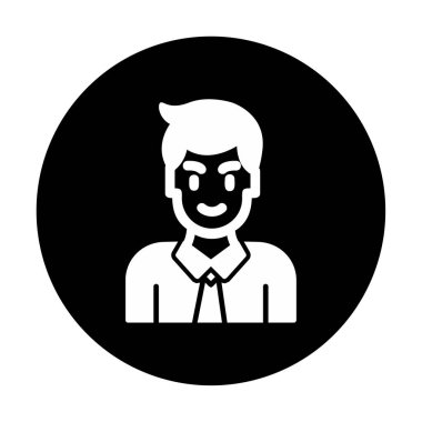 Man web simgesi, vektör illüstrasyonu 