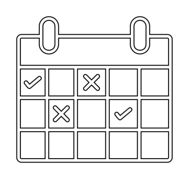 Takvim simgesi, vektör illüstrasyonu basit tasarım