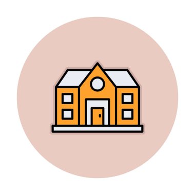 ev düz simgesi, vektör illüstrasyonu 