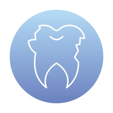 Kırık diş simgesi vektör illüstrasyonu 