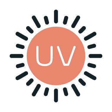 Güneş. Web simgesi basit bir illüstrasyon. Morötesi                               