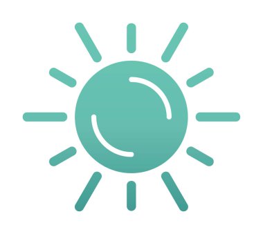 Güneş düz simge vektör çizim