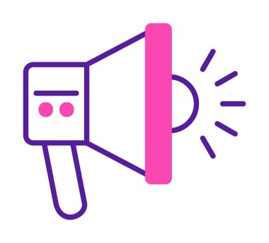 megafon simgesi vektörü web ve mobil tasarımınız için beyaz arkaplanda izole edilmiş, megafon logosu konsepti 