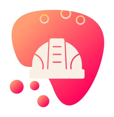 İnşaat Miğferi. İnşaat endüstrisi simgesi ana hatlarıyla doldurulmuş                    