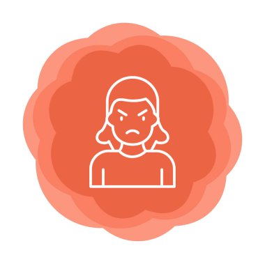 kızgın kişi simgesi, vektör illüstrasyonu basit tasarım