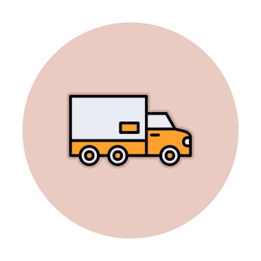 dağıtım kamyonu simgesi, vektör illüstrasyonu