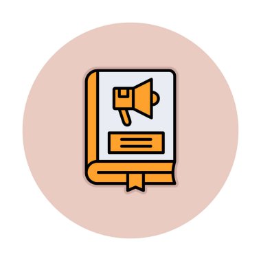 Pazarlama Kitabı simgesi, vektör illüstrasyonu