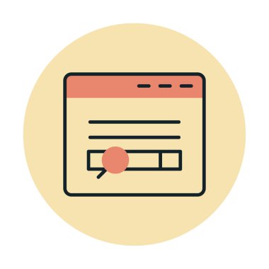 Düz simge, vektör illüstrasyonu taranıyor