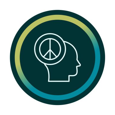 kafa simgesi barış sembolü, vektör illüstrasyonu basit tasarım