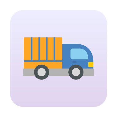 dağıtım kamyonu simgesi, vektör illüstrasyonu