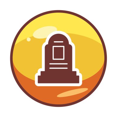 mezar taşı düz simgesi, vektör illüstrasyonu