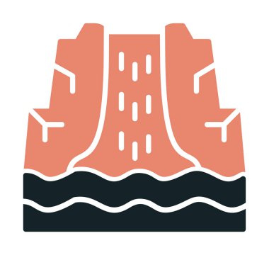 Basit Waterfal simgesi, vektör illüstrasyonu