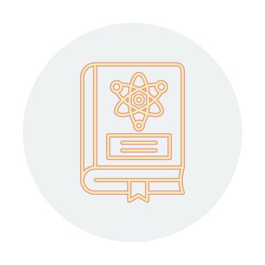 Fizik Kitabı vektör illüstrasyonu, simge ögesi arkaplanı