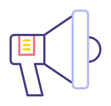 megafon simgesi vektörü web ve mobil tasarımınız için beyaz arkaplanda izole edilmiş, megafon logosu konsepti 