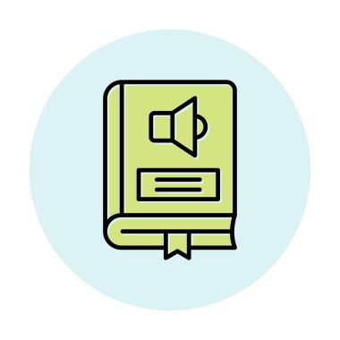 Basit Ses Kitabı simgesi, vektör illüstrasyonu