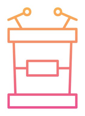 Modern Tribune simgesinin vektör çizimi                     