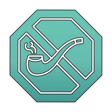 Basit Sigara İçilmez alanı simgesi, vektör illüstrasyonu