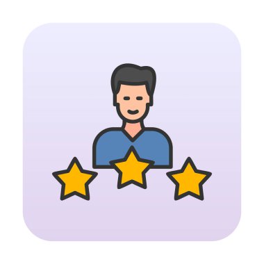 Yıldız simgesi, vektör illüstrasyon tasarımı olan kişi