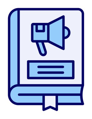 Pazarlama Kitabı simgesi, vektör illüstrasyonu