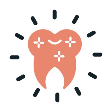 beyaz arkaplanda izole edilmiş diş için renk web simgesi, diş bakımı kavramı 