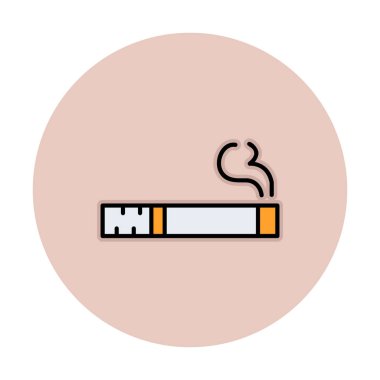 sigara duman simgesi, satır biçimi, vektör illüstrasyonu