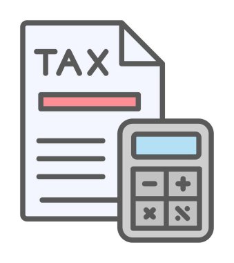 Vergi Hesaplama simgesi vektör illüstrasyonu                  