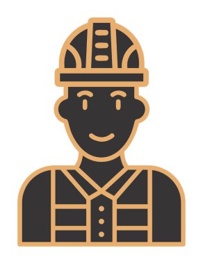 Kask vektör illüstrasyon tasarımlı işçi. Foreman.                        