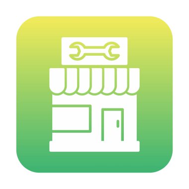 Araba Tamirhanesi ikon vektör çizimi