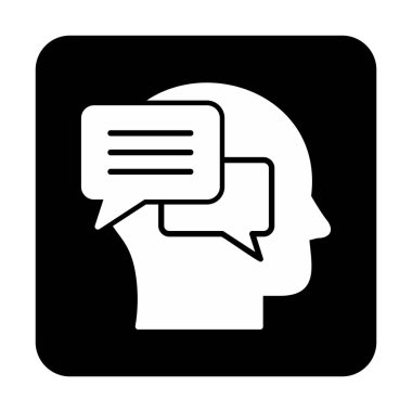 Sohbet ileti simgesi, vektör illüstrasyonu 