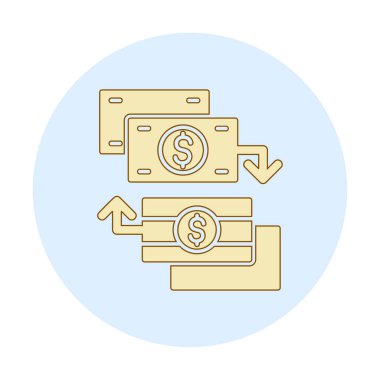 para değişimi simgesi, vektör illüstrasyonu 