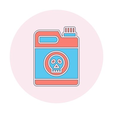 zehirli atık kutusu simgesi moda tasarım tarzında