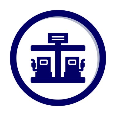 Modern Yakıt İstasyonu simgesinin vektör çizimi                  