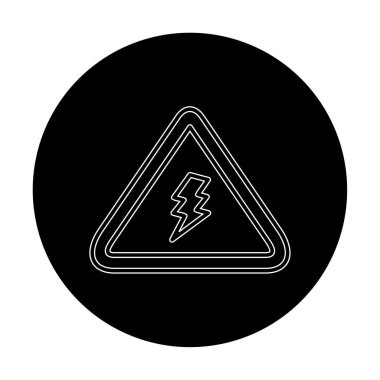 Gezegen simgesiyle Elektrik Tehlike İşareti