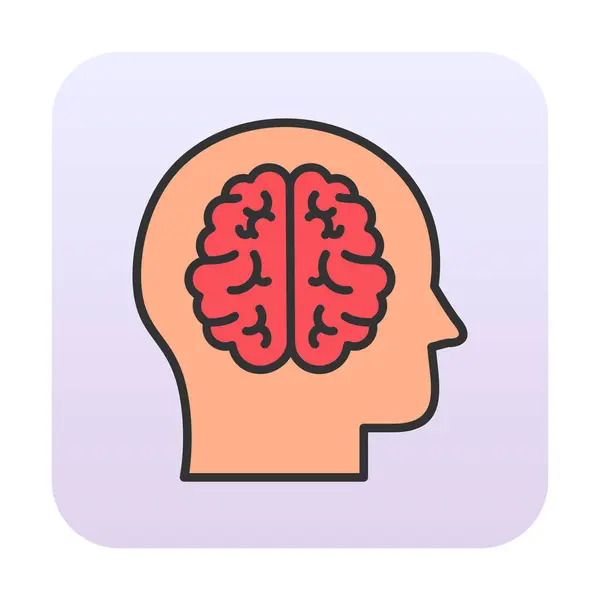 Brain Icon Flat Design Style — Stock Vector
